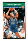 Felton Spencer - Minnesota - 1992-93 Panini Basketball Stickers # 86 MT