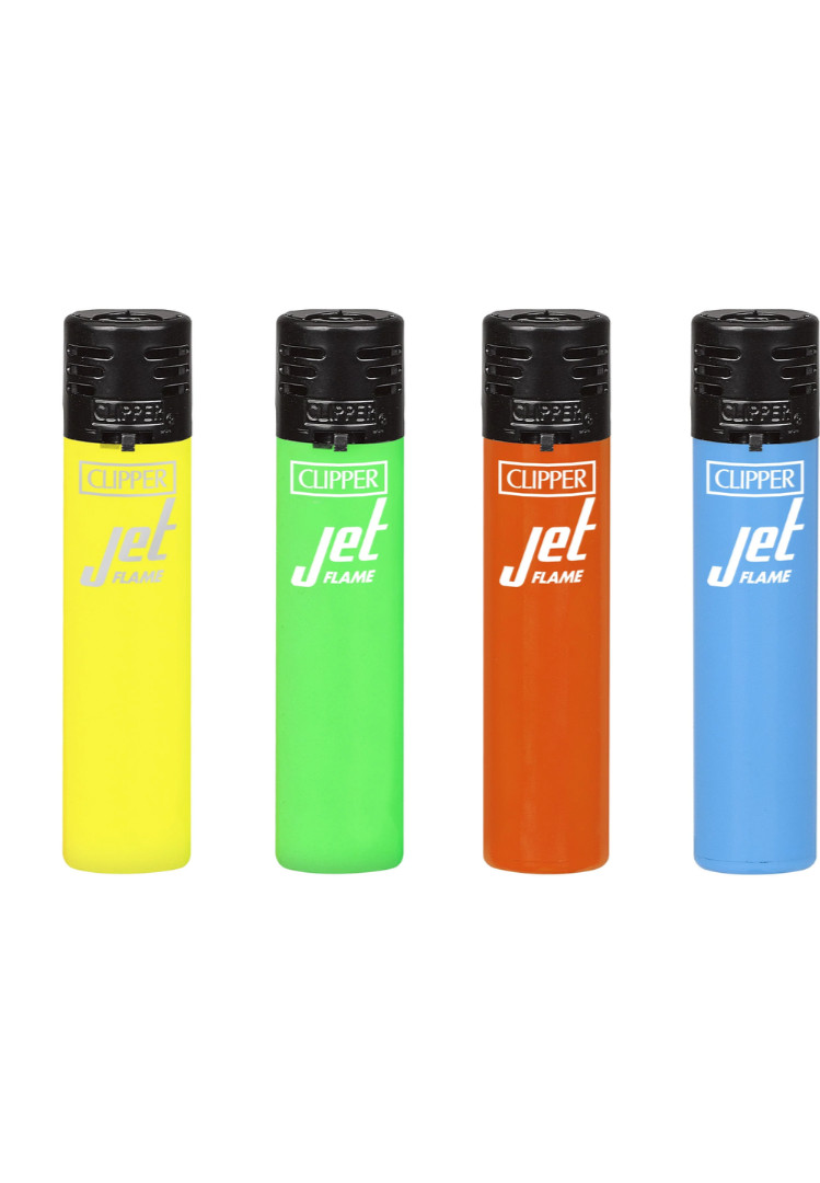 CLIPPER CKJ11 Jet Flame Refillable Lighters Solid Fluo BW Series  Assorted Color