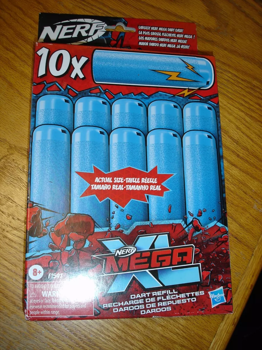 New Nerf Mega XL refill box darts blue 10x