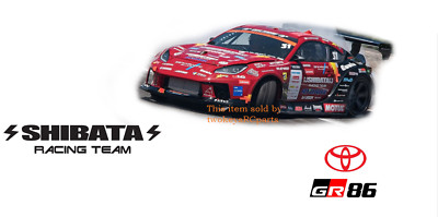 SHIBATA 2024 Sticker Set for Toyota GR86 1:10th scale RC drift car.