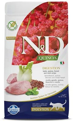 FARMINA PET FOODS Farmina N&D, Quinoa Digestion Lamb Quinoa Fennel and Mint Recipe Dry Cat Food...
