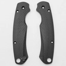 2PC Black Sunrise Pattern Contoured G-10 Scales For Spyderco Paramilitary 2