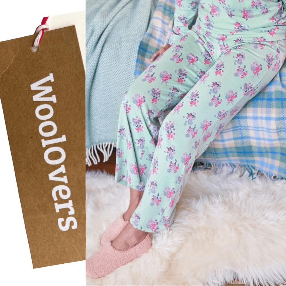 Parte inferior de pijama de jersey de algodón WOOLRICH para mujer grande floral brillante nuevo con etiquetas Foto 3 de 4