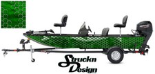 Boat Wrap Abstract Dark Green Hexagon Vinyl Graphic Fishing Bass Decal Kit Fish Boat Wrap Abstract Dark Green Hexagon Vinyl Graphic Fishing Bass Decal Kit Fish
