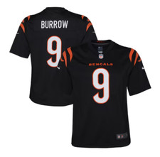 Cincinnati Bengals Joe Burrow 9 Pre-School Kids Home Black Jersey