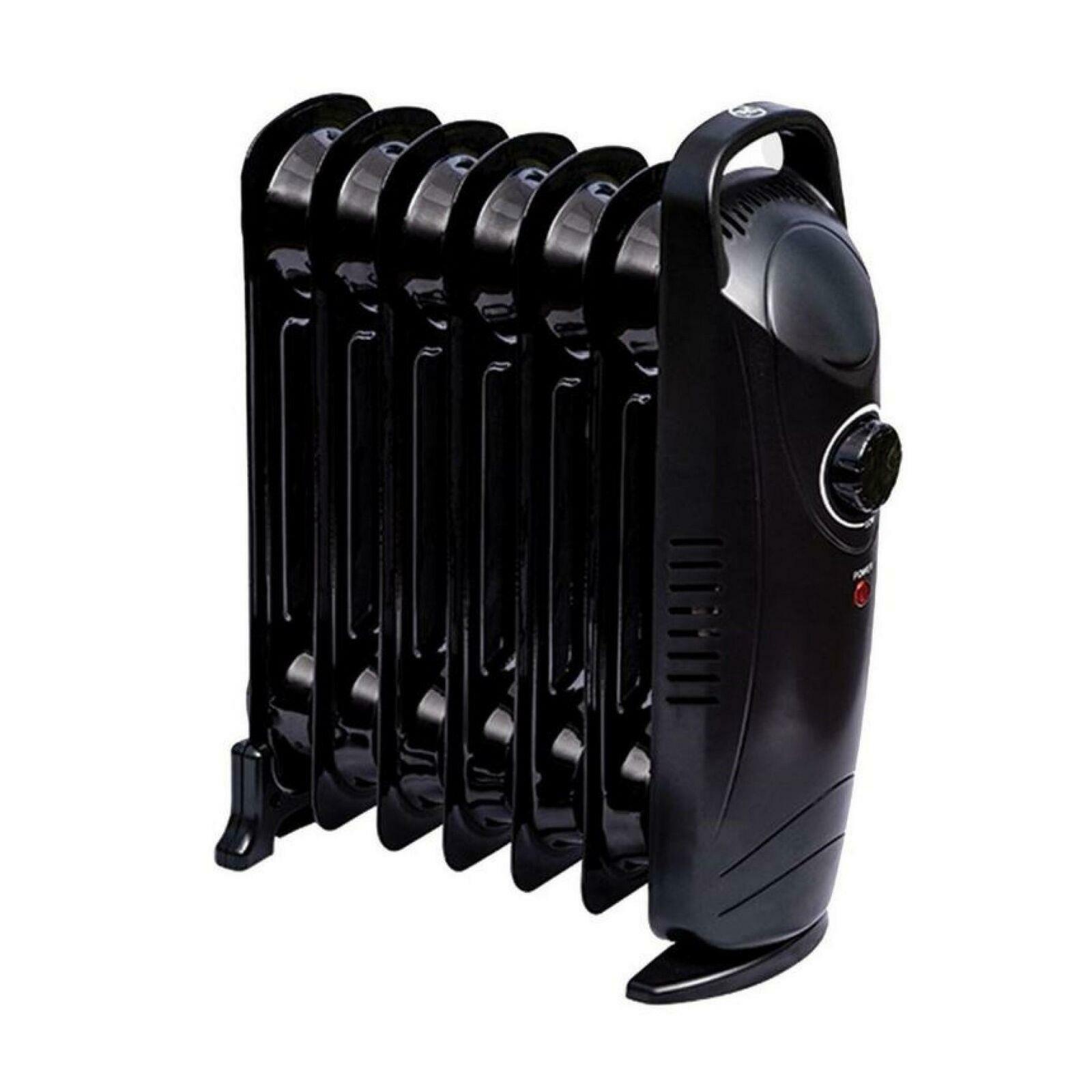 Quest Oil filled Radiator Black 7 Fin Radiator Low Wattage Caravan  Motorhome | eBay