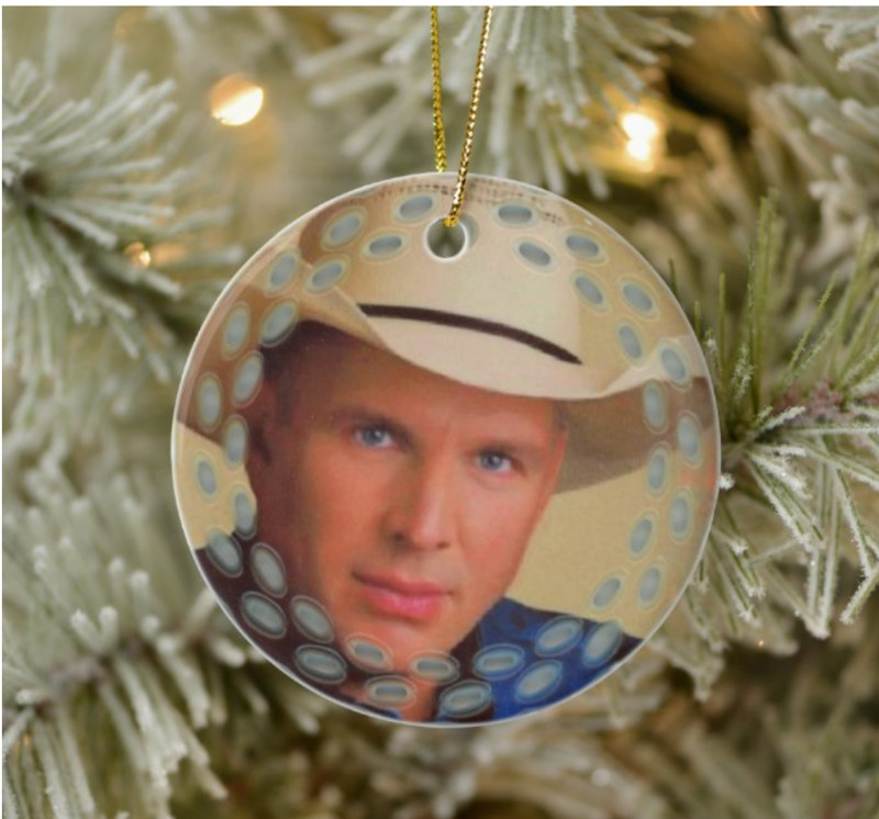 Garth Brooks Porcelain Merry Christmas Ornament - Double Sided  