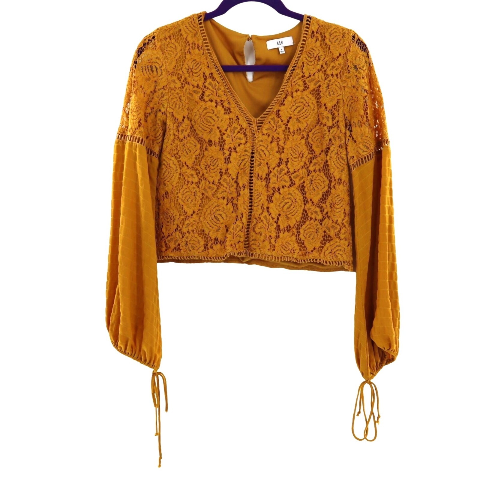 NSR Lace Top Women S Yellow Boho Romantic Cottagecore Grannycore Feminine Casual