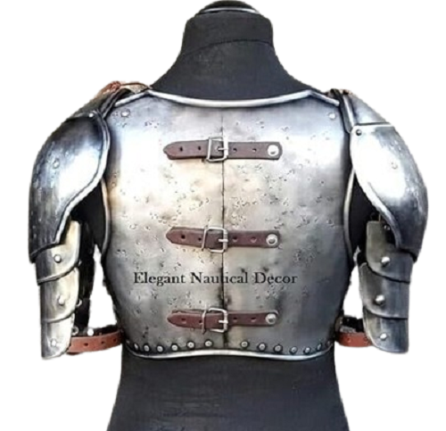 Caballero Medieval Dama Armadura Pectoral Acero Armadura de Hombro Gótico LARP Juegos con disfraces - Imagen 3 de 3
