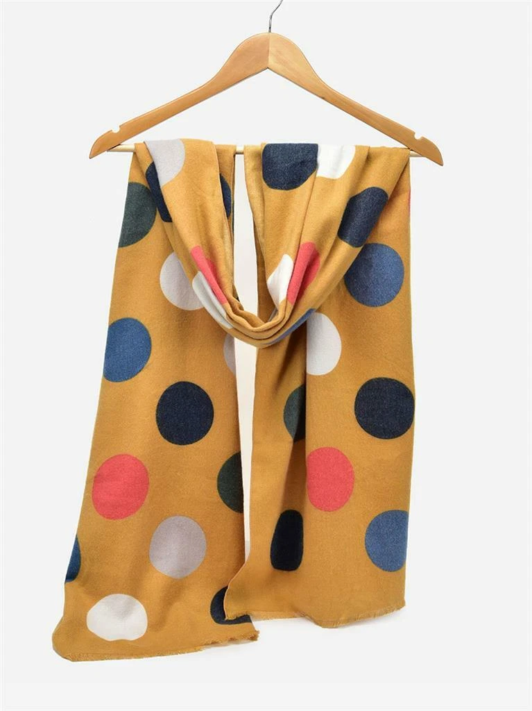 Yellow Colourful Dots Soft Touch Cashmere Scarf