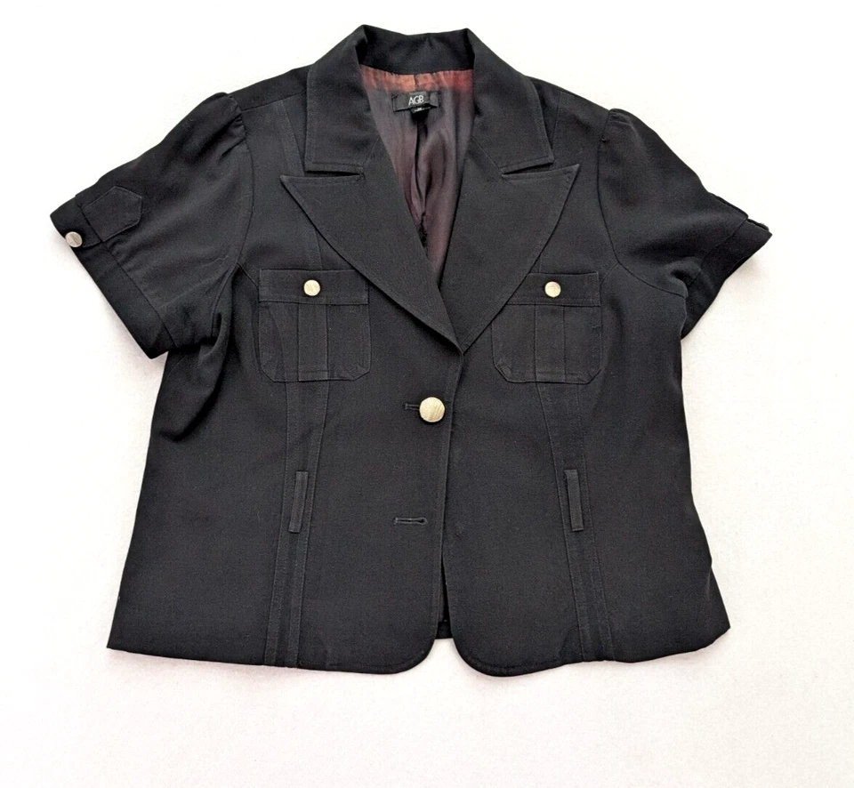 Traje para mujer AGB Y2K negro manga corta blazer (12) pantalones cortos (8) DEFECTOS Foto 2 de 4