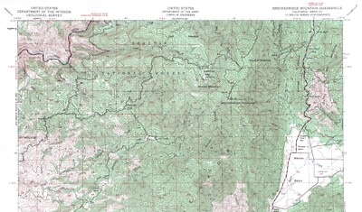 Breckenridge Mountain Quadrangle California 1943 Topo Map USGS 15 Minute Shaded