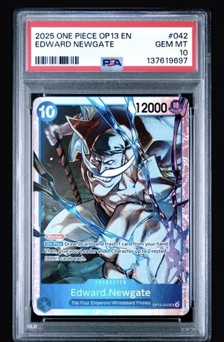 2025 ONE PIECE OP13-CARRYING ON HIS WILL #042 EDWARD NEWGATE PSA 10