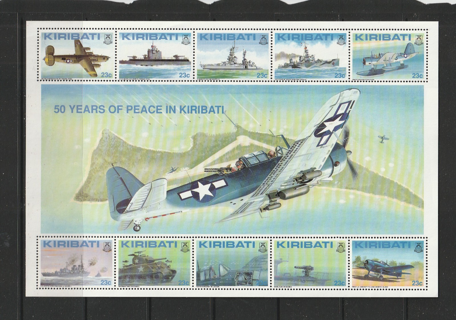 Kiribati, 1993 50th Anniv Battle Tarawa set 2 sheetlets, 20 vals, UM/MNH SG 406/