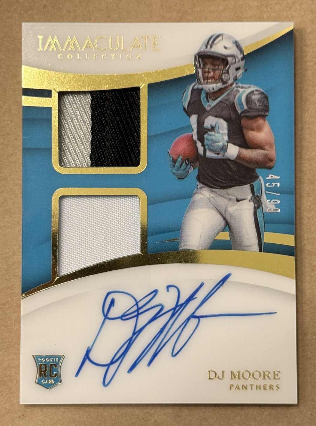 2018 Panini Immaculate Coll. DJ Moore Immaculate Signature Patches Rookie #/99