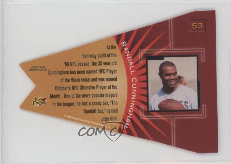 1998 Playoff Contenders Pennants Red Randall Cunningham #53 - Image 2 of 2