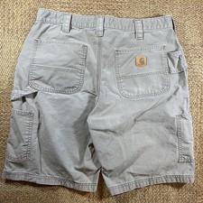 Vintage Carhartt Men's Shadow Grey Distressed Cargo Shorts Men  s 36