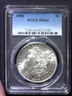 1896-p $1 Morgan Silver Dollar PCGS MS 64 nice coin