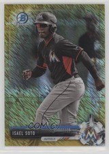 2017 Bowman Chrome Prospects Gold Shimmer Refractor 48/50 Isael Soto #BCP129 s3g