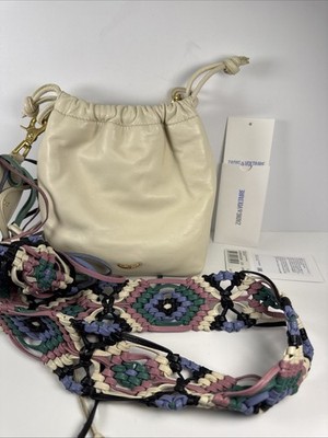 ZADIG & VOLTAIRE Rock Go Leather Bag with Macrame Strap - MINT With Tags And Bag