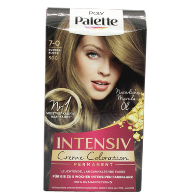 POLY Palette Haarfarbe INTENSIV Creme Coloration PERMANENT 500 DUNKELBLOND 7-0