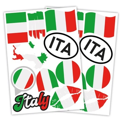 Länderfahnen Sticker Flaggen Aufkleber Set Fahrrad Auto Koffer R217-26 Italien - Bild 1 von 4