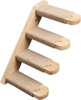 Kletterwand FüR Katzen Wandliege Gummiholz Mit Juteseil Bis 15 Kg 40Cm