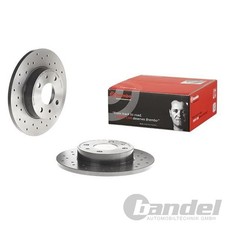 2X BREMBO BREMSSCHEIBEN 240mm GELOCHT VOLL HINTEN PASSEND FÜR ABARTH 500 500C