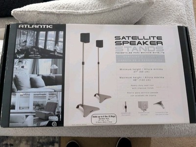Atlantic Satellite Speaker Stands SPSCUR47 Adjustable 27'' to 48'', 2-Pack