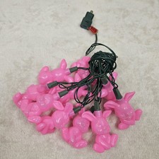 Vintage Różowe Królik String Lights Wielkanoc Nowość Wiosna 