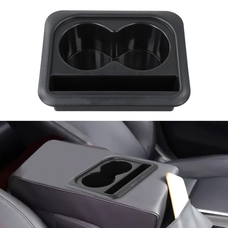 Matte Car Armrest Box Storage Pad with Cup Holder and Card Storage ABS Plastic - Image 2 of 4