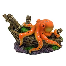 Small Aquarium Decoration Cute Octopuse Design Fish Tank Ornament Shipwreck L...