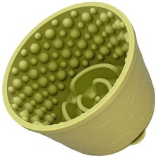 Evenco 2-in-1 Licking Toy & Silicone Slow Feeder Bowls with Suction S, Green 