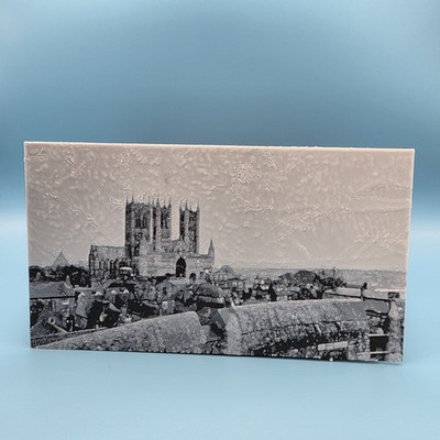 Original 3D Druck Lincoln Cathedral Kunst - Struktur Schwarz Weiß Druck 20cm
