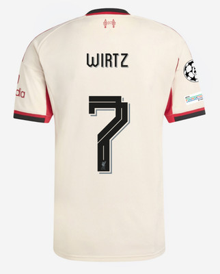 2025/26 Adidas Liverpool FC Authentic #7 WIRTZ UCL Away Soccer