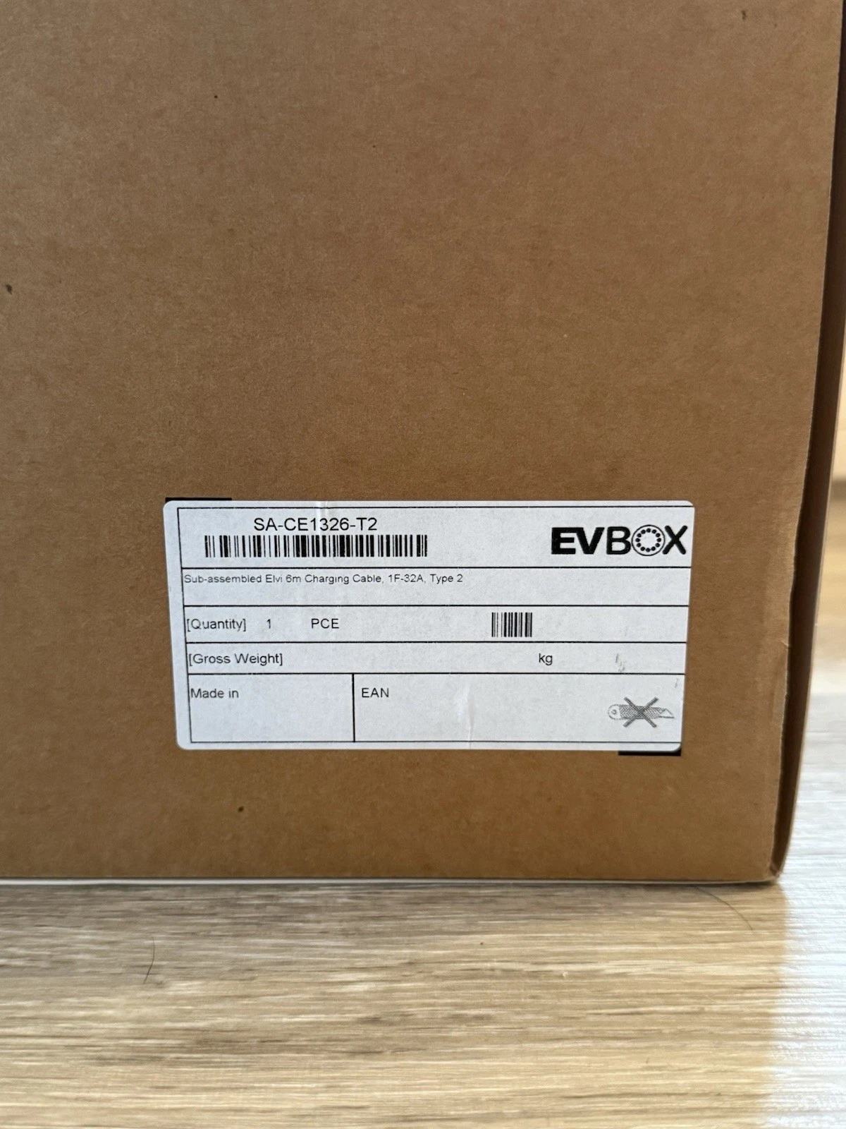 Elvi EV Charger Box EVBox E1320-A35062-11.2 Type 2 7.4kW 6m Length Cable - New 6