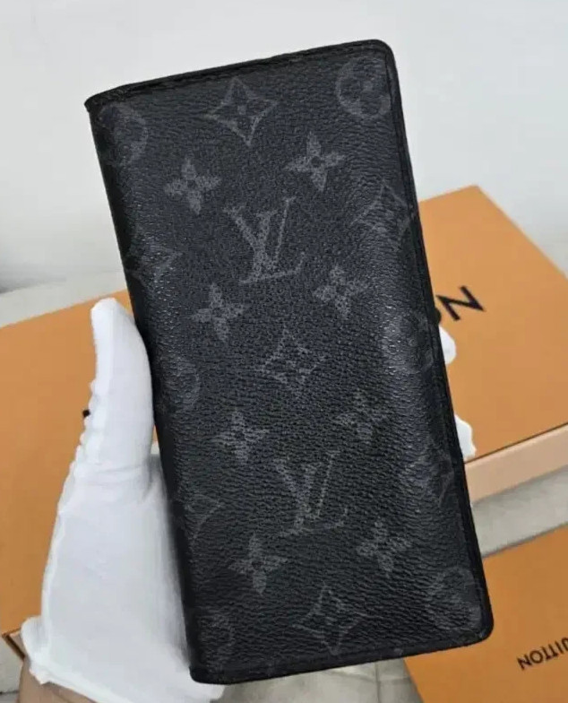 Louis Vuitton Monogram Eclipse Brazza Canvas Long… - image 1