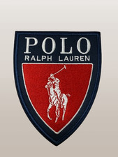 Polo Ralph Lauren Patch Iron-On/Sew-On Embroidered 4" x 4.750" Navy/Red