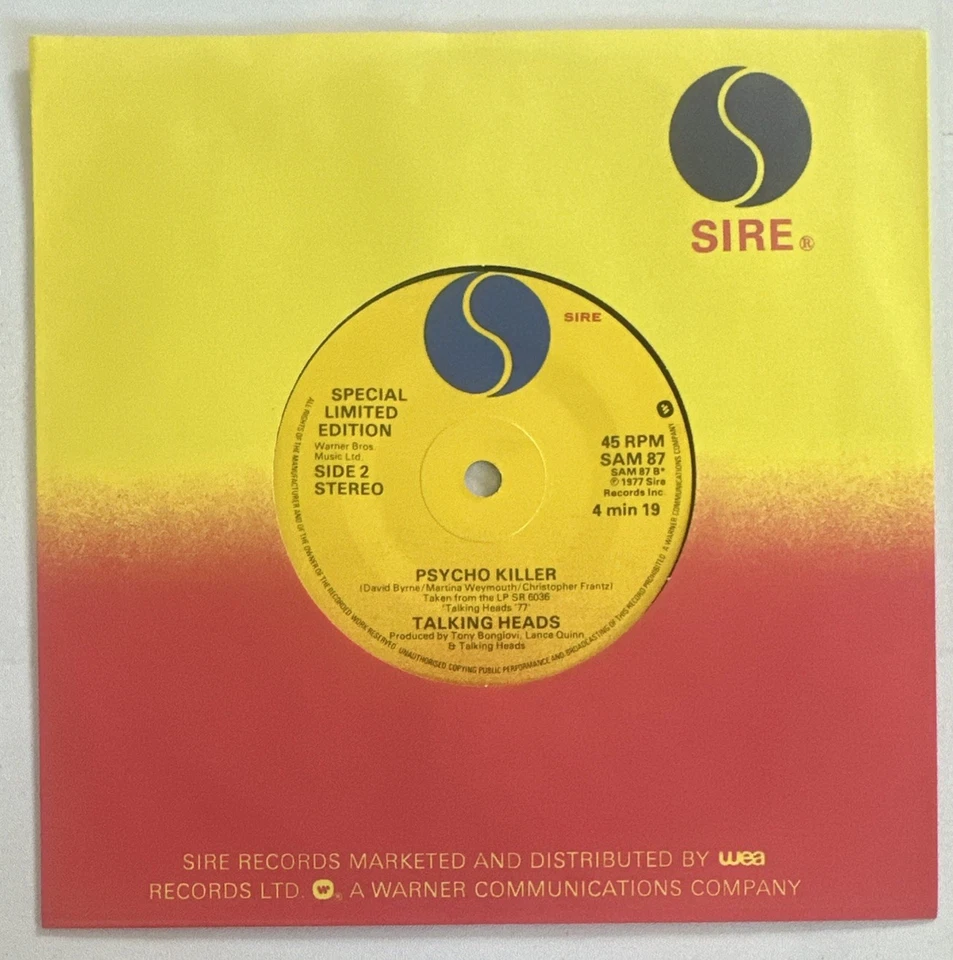 TALKING HEADS - LOVE GOES TO BUILDING ON FIRE LTD EDITION 7” VINYL RECORD NM / M Foto 4 de 4