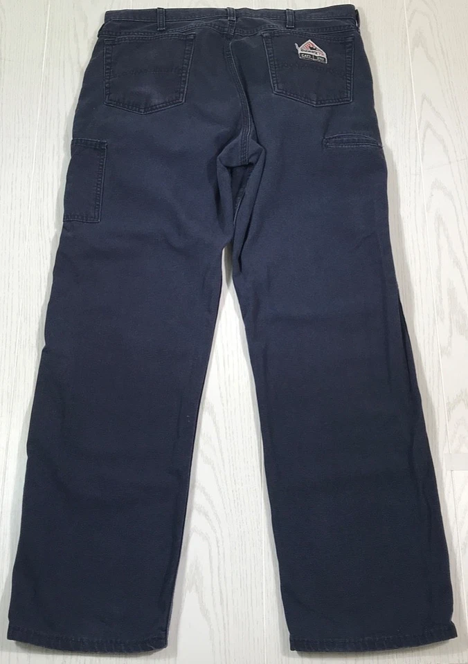 Bulwark Fr Flame Resistant Pants Men 36x32 Blue Work Skater NFPA CAT 2 2112 - Image 2 of 4