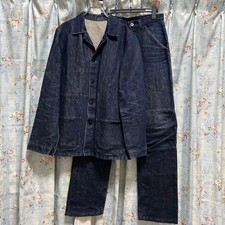 USED YOHJI YAMAMOTO WASHI PAPER DARK DENIM SET-UP ACCEPTABLE