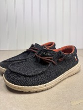 Hey Dude Wally Youth Sox Ocean Blue Slip On Youth Y5 / L6 Eu 37 Loafer Shoes