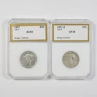 1917 T2 AU, 1917-S T2 VF Standing Liberty Quarters 25c 30808