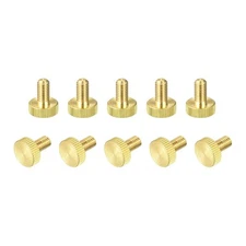 uxcell Knurled Thumb Screws, M6x12mm Flat Brass Bolts Grip Knobs 
