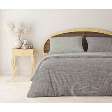 HOUSSE DE COUETTE FLANELLE FLANELLE BICOLORE BEIGE EN PUR COTON