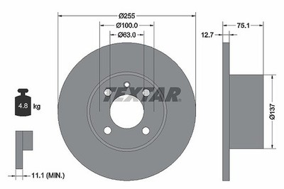 2x TEXTAR Bremsscheibe Vorderachse für BMW