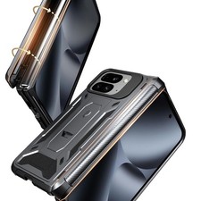 For Google Pixel 10 Pro Fold Case With Kickstand Built-in Screen Cover Gun Metal