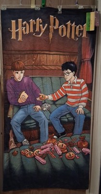 Vintage Harry Potter Towel Warner Bros 2000-Ron/Harry on Hogwarts Express ''NEW''
