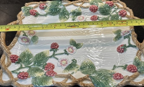 Fitz and Floyd Rectangular Serving Tray With berries And flowers - Picture 7 of 8
