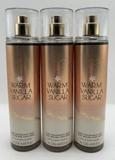 NEW Bath & Body Works Warm Vanilla Sugar 3pc Set Full Size Fine Fragrance Mist